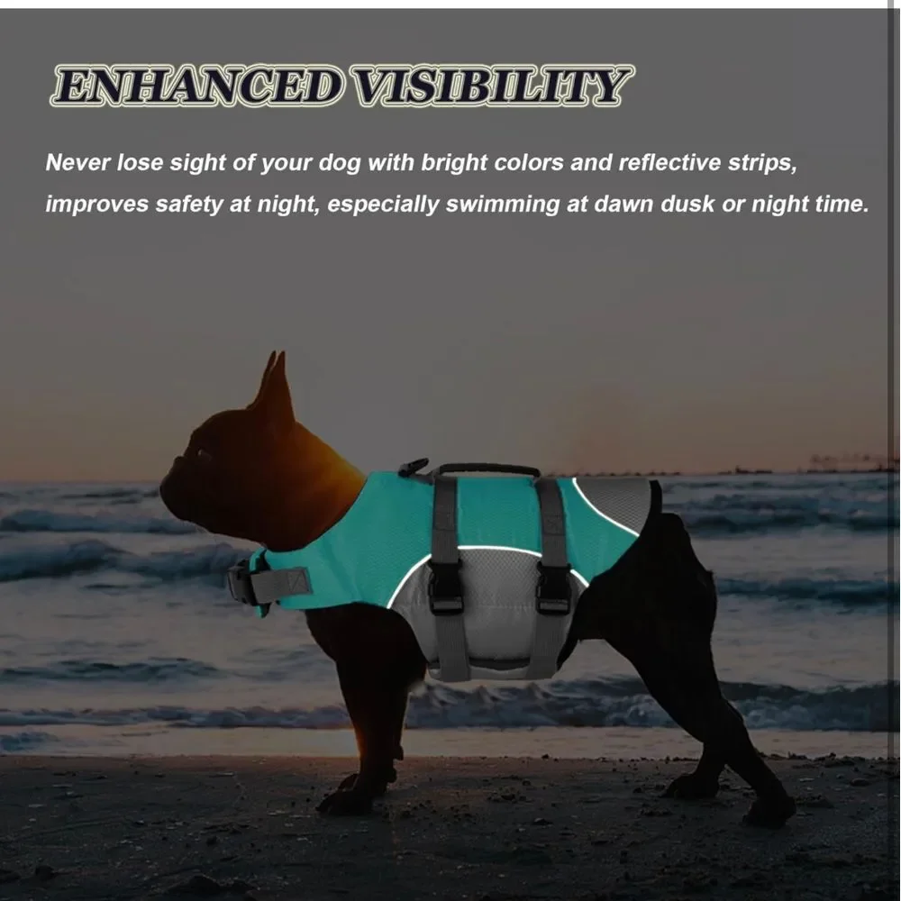 Dogcheer Dog Life Jacket, Dog Life‎ Vest for Swimming (Pine-Green, size XS